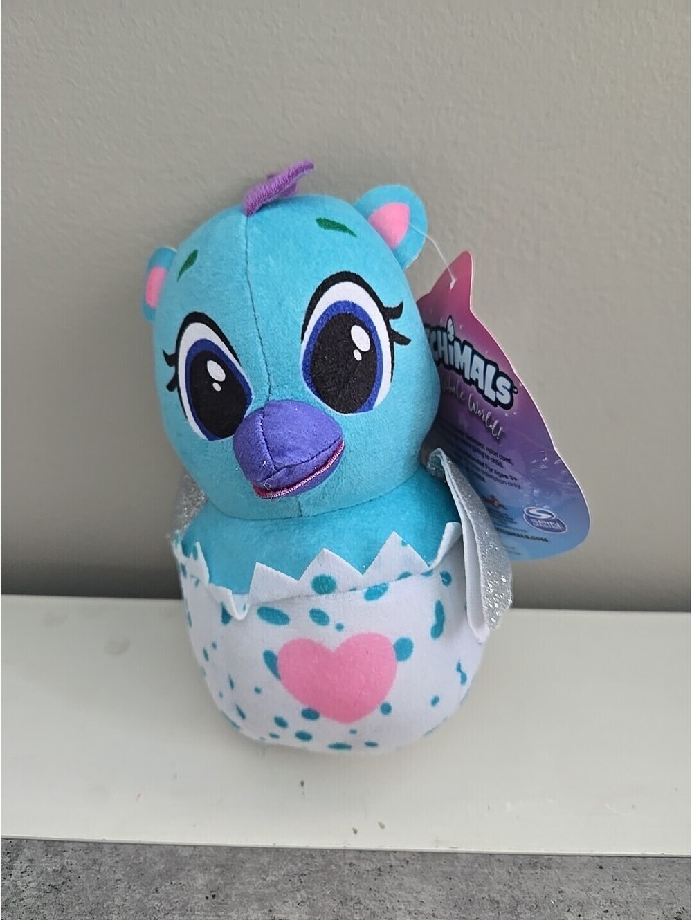 Hatchimals Purple Blue Plush Stuffed Animal Hatching out of Egg Toy Factory 7”